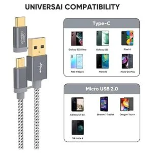 Cable USB C 2 en 1 de 0.8 pies CableCreation trenzado_6