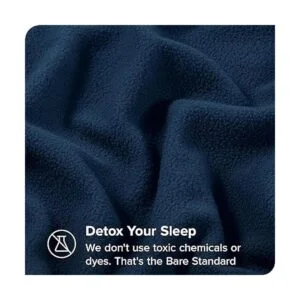 Juego sábanas de cobija polar Lana Azul oscuro gemelo_5