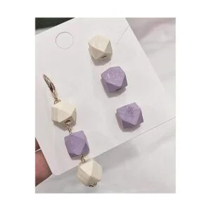 Penta Angel 100 cuentas de madera geométrica facetada sin