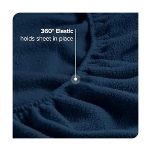 Juego sábanas de cobija polar Lana Azul oscuro gemelo_4