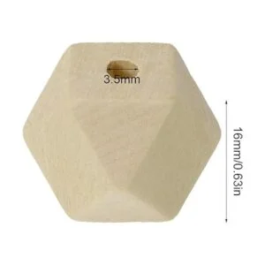 Penta Angel 100 cuentas de madera geométrica facetada sin