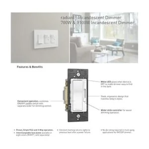 Legrand Interruptor de luz de atenuación radiante 700 W_4