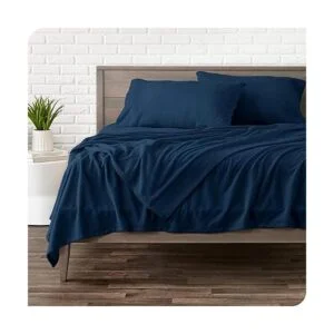 Juego sábanas de cobija polar Lana Azul oscuro gemelo_2