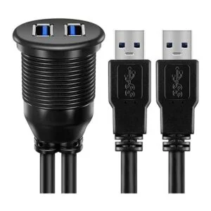 Soporte para auto con 2 puertos Dual USB 3.0 macho a cable
