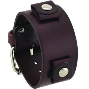 Nemesis GBP Correa de reloj de pulsera unisex de piel ancha_1