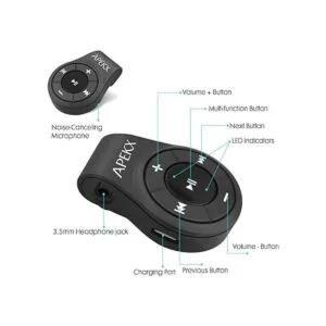 APEKX Adaptador de audio Bluetooth con clip para_4