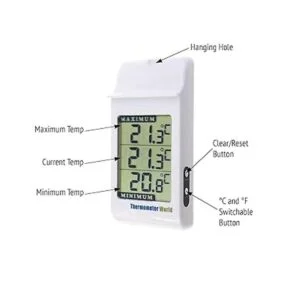 Termómetro digital de invernadero para monitorear