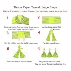 Papel de seda borlas para BodaKoker Tassel Garland baby_2