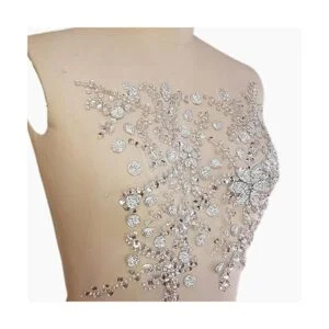 Apliques de flores con cuentas hechas a mano brillantes_2