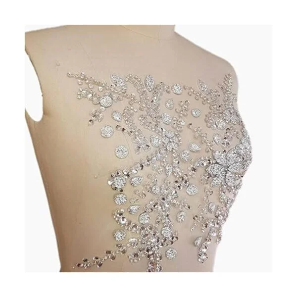 Apliques de flores con cuentas hechas a mano brillantes_2