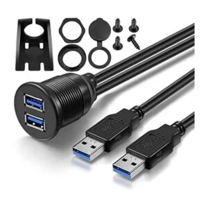 Soporte para auto con 2 puertos Dual USB 3.0 macho a cable
