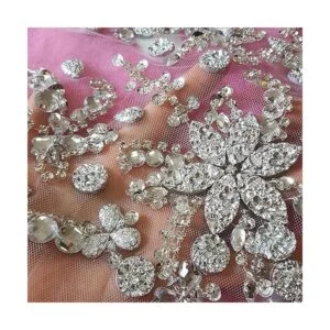 Apliques de flores con cuentas hechas a mano brillantes_6