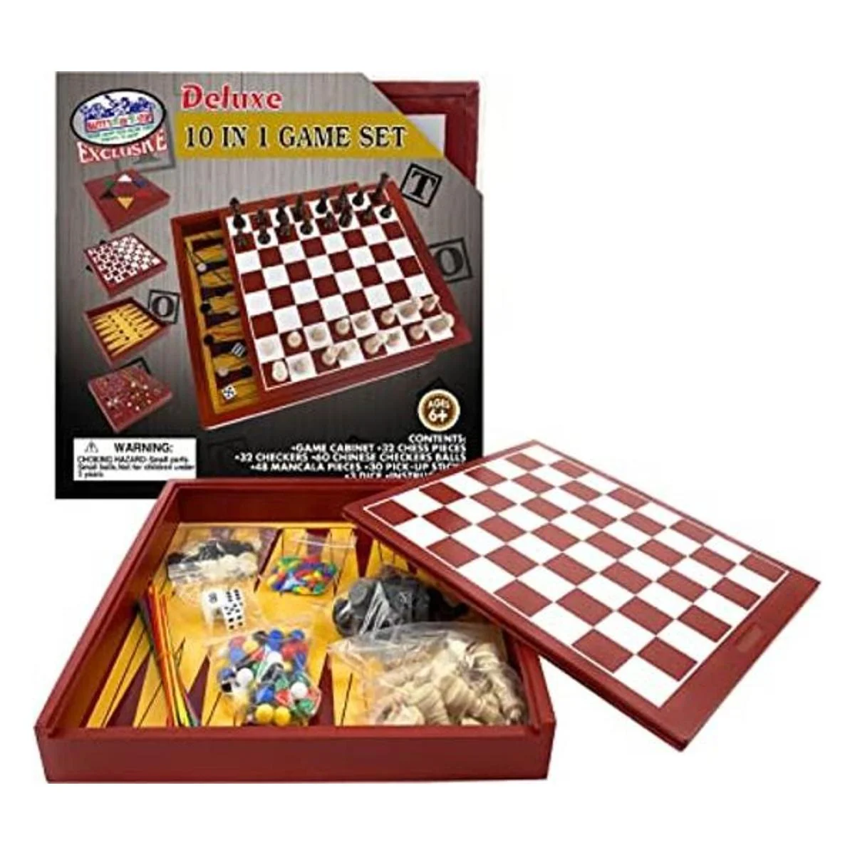 Ajedrez exclusivo de lujo 10 en 1 damas ta te ti_1