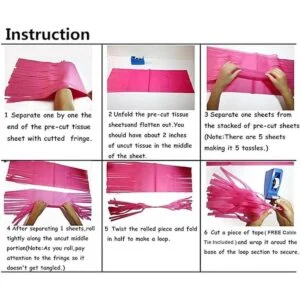 Papel de seda borlas para BodaKoker Tassel Garland baby_3