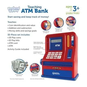 Learning Resources Teaching ATM Bank 32 piezas juguetes_6