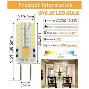 Lamsky Bombilla LED G6.35 GY6.35 de base bipin 12 V24 V_2