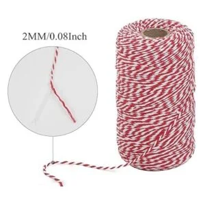 Tenn Well Cordon rojo y blanco 656.2 ft de algodón ideal_3