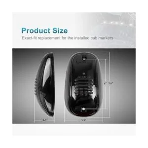 Partsam 5 luces LED de 12 luces LED ahumadas y blancas de_2