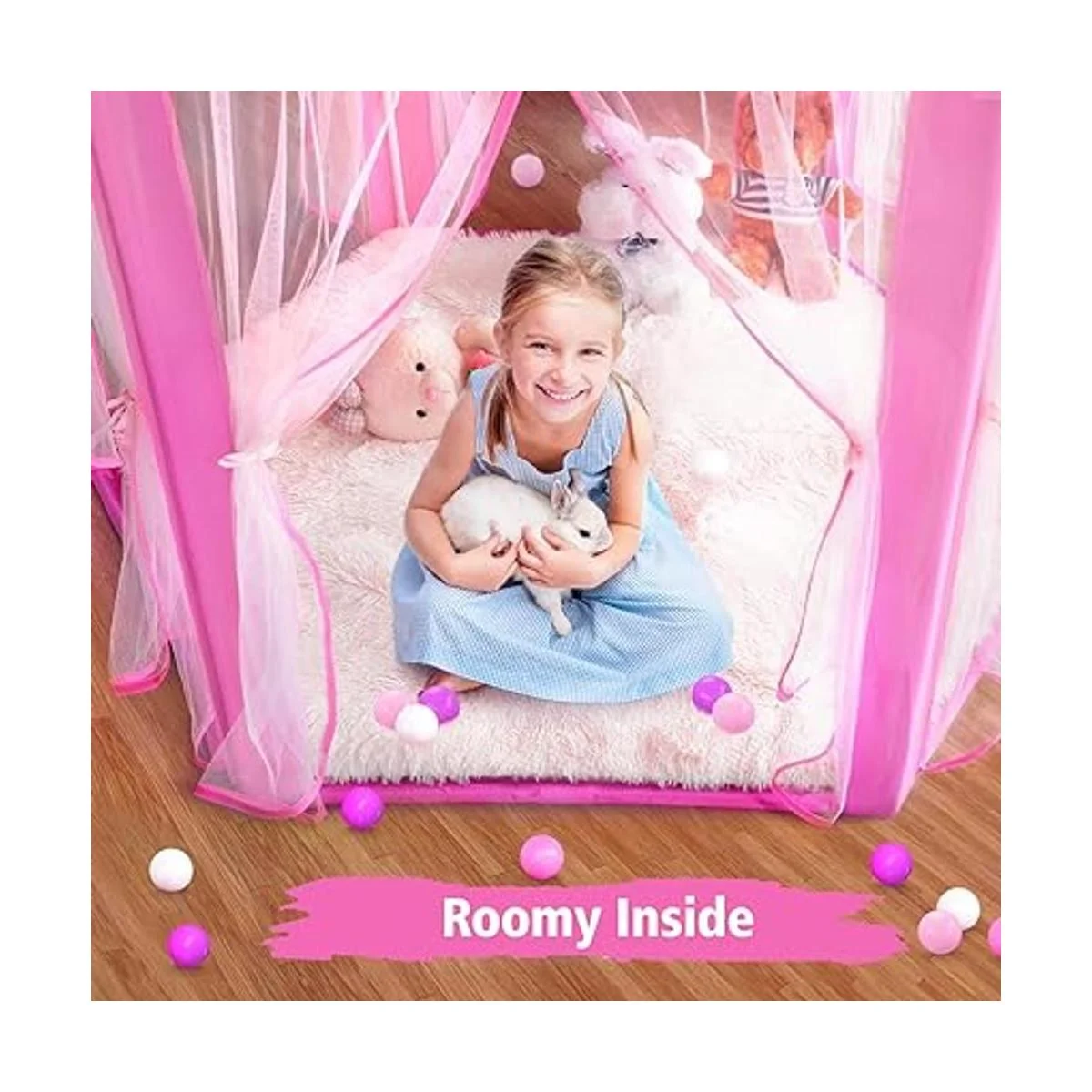 Monobeach Tienda de campaña de princesa para niñas casa_6