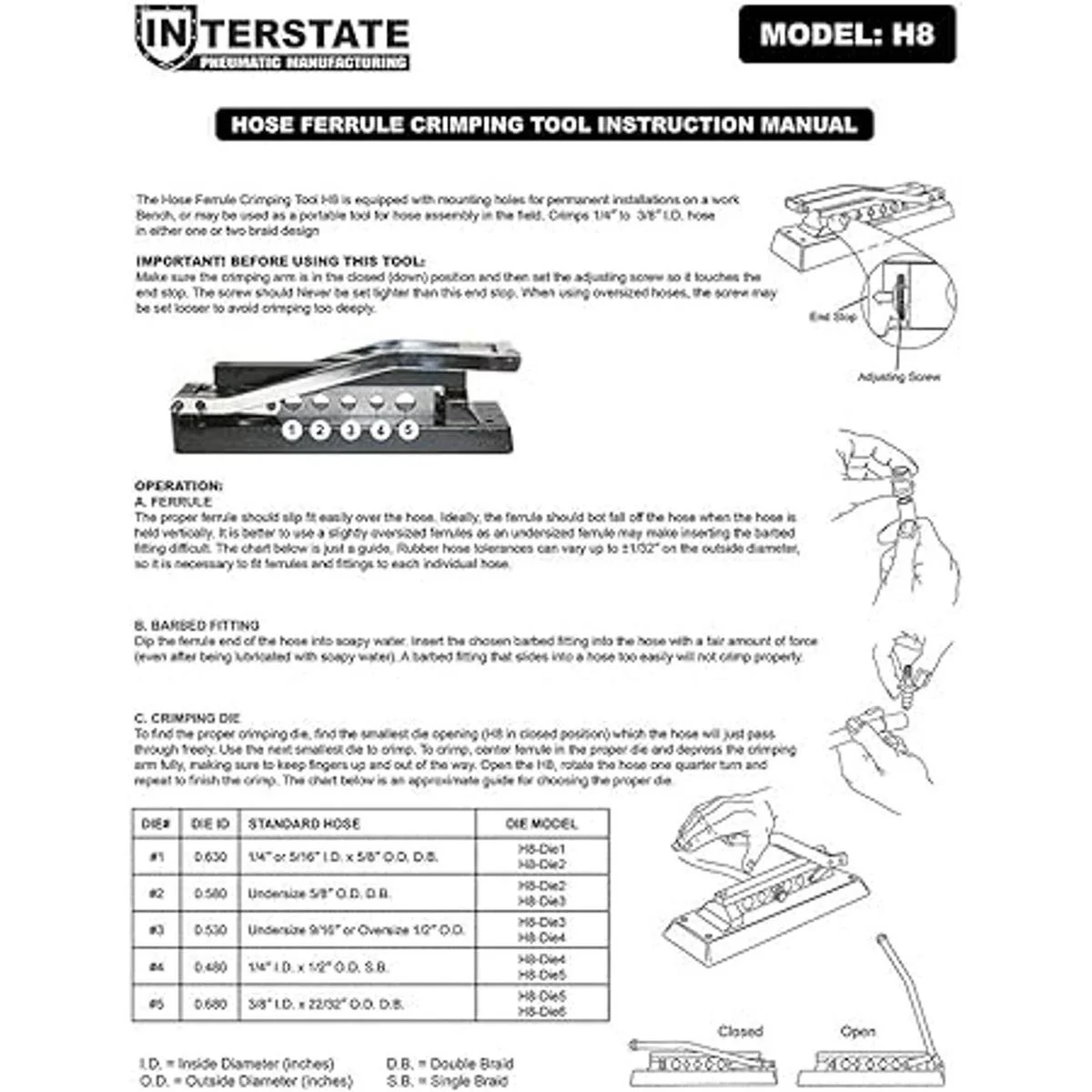 Interstate Pneumatics H8KIT Crimpadora de banco_2