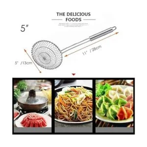 Espumadera con red espiral utensilios asiáticos en acero
