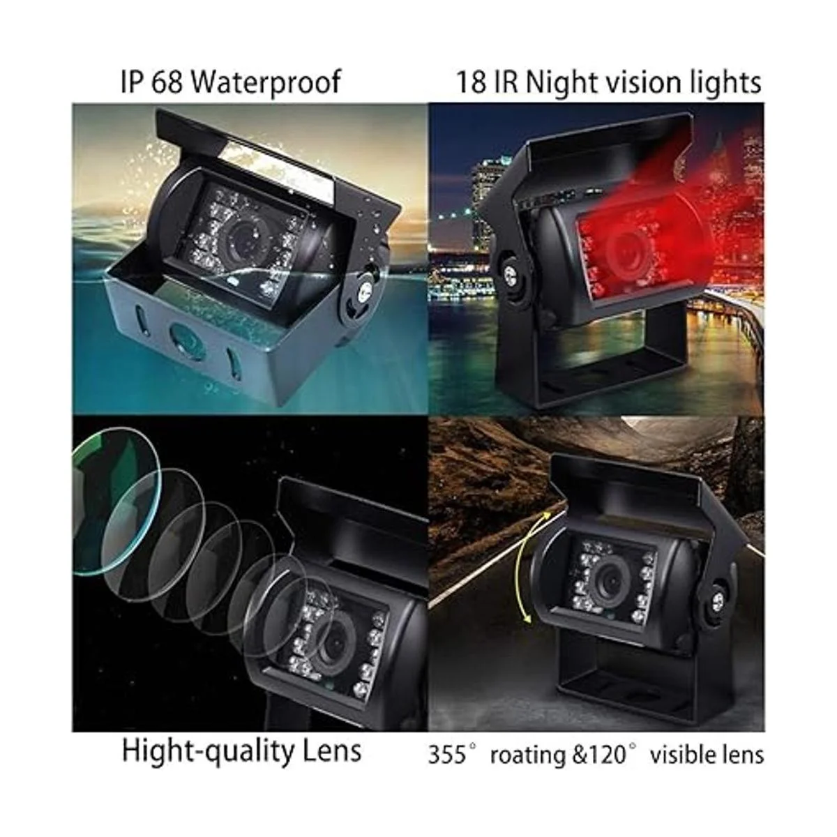 Camecho Cámara de reserva para camión resistente 18 LED_3