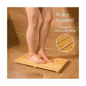 GOBAM Tapete de baño de bambú pequeño 19.7 x 13 x 1.3_3