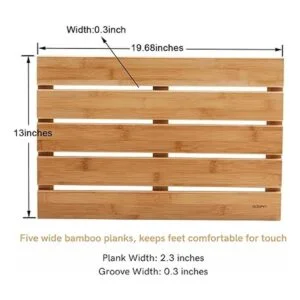 GOBAM Tapete de baño de bambú pequeño 19.7 x 13 x 1.3_2