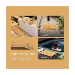 GOBAM Tapete de baño de bambú pequeño 19.7 x 13 x 1.3_6