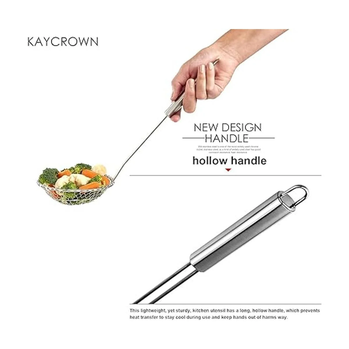 Espumadera con red espiral utensilios asiáticos en acero