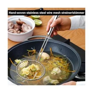 Espumadera con red espiral utensilios asiáticos en acero