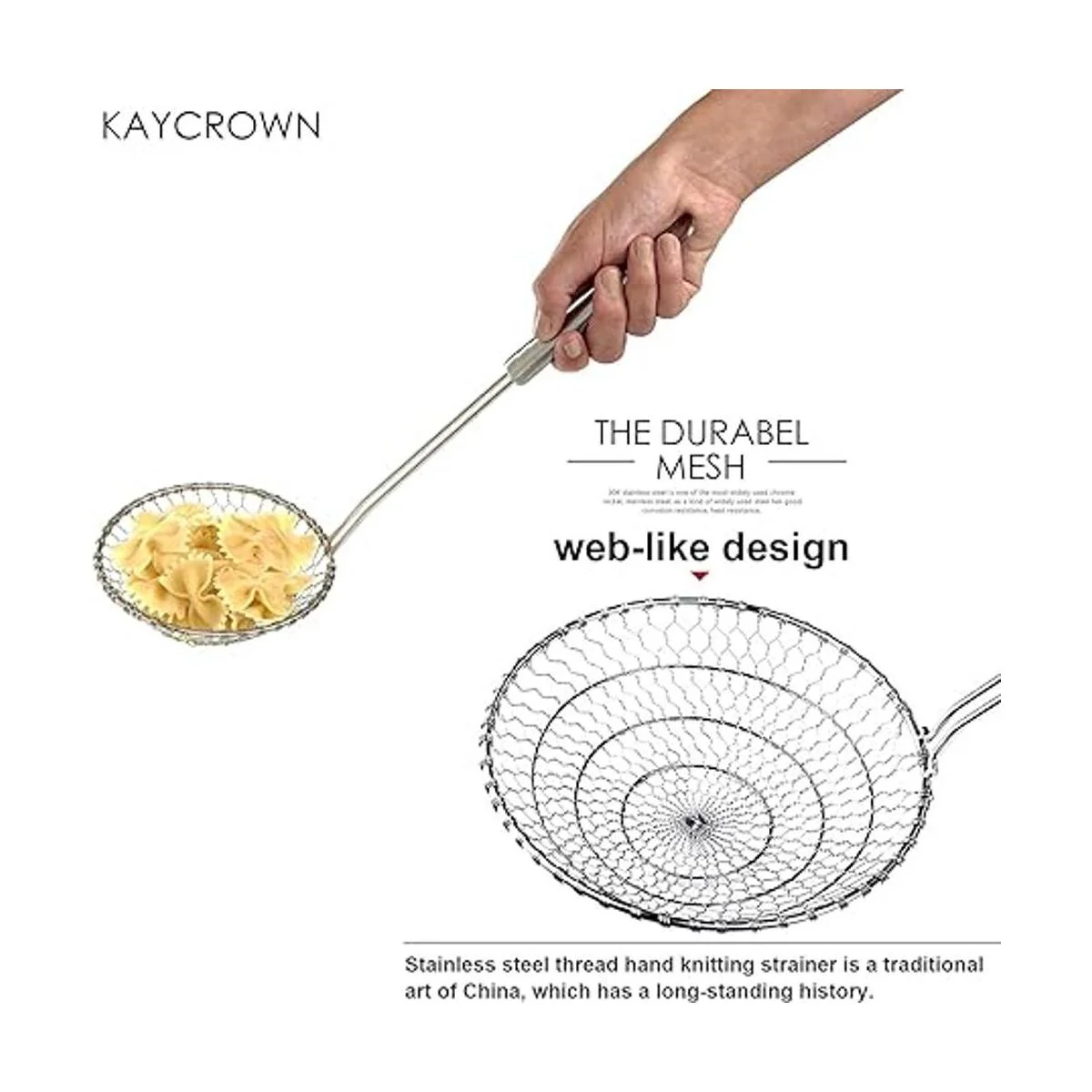 Espumadera con red espiral utensilios asiáticos en acero