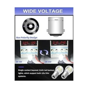 ALOPEE Bombilla LED de 9 V30 V CC 1156 blanca súper_5