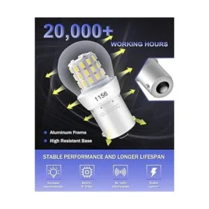 ALOPEE Bombilla LED de 9 V30 V CC 1156 blanca súper_4