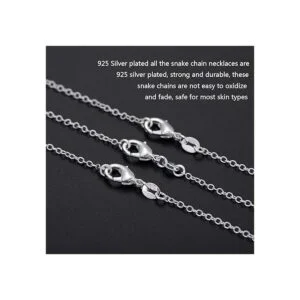 Outus paquete de 24 cadenas bañadas en plata eslabón de