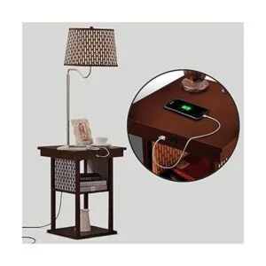 Lámpara de pie con mesa integrada de dos niveles_4