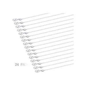 Outus paquete de 24 cadenas bañadas en plata eslabón de