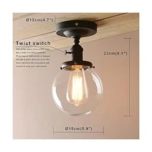 Pathson lámpara de techo estilo industrial antiguo de 5.9_3