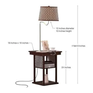 Lámpara de pie con mesa integrada de dos niveles_3