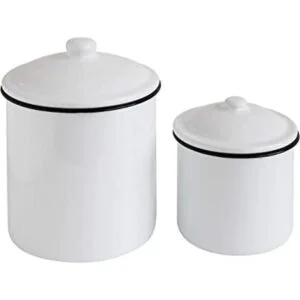 Creative CoOp Juego de 2 latas color blanco_1