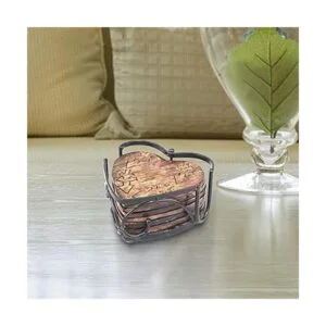 Stonebriar Juego de 6 posavasos de madera rústica en forma_3