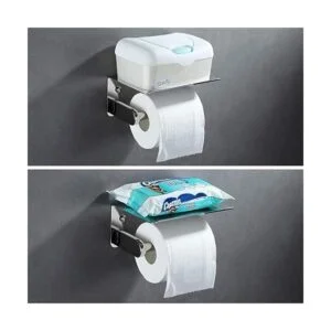 APLusee Soporte de papel higiénico con estante de_2