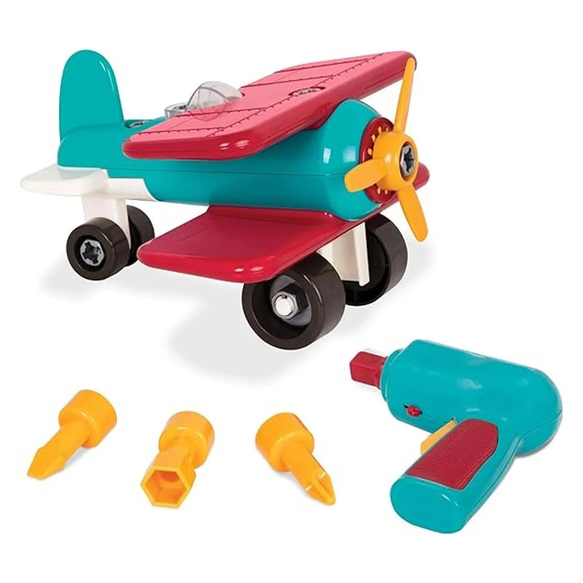 Avión Battat desmontable azul y Red_1