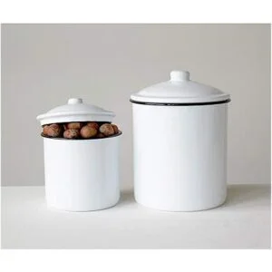 Creative CoOp Juego de 2 latas color blanco_4