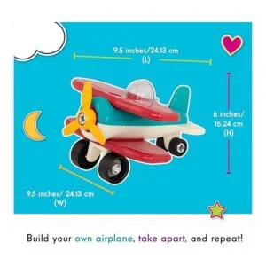 Avión Battat desmontable azul y Red_4