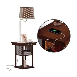 Lámpara de pie con mesa integrada de dos niveles_2