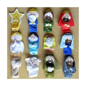 The Nativity Juego de marionetas de dedo paquete de 12