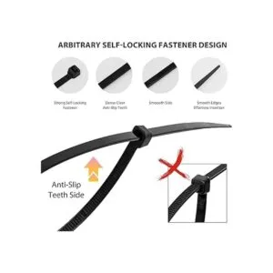 Paquete de 400 bridas negras con cremallera en varios_3