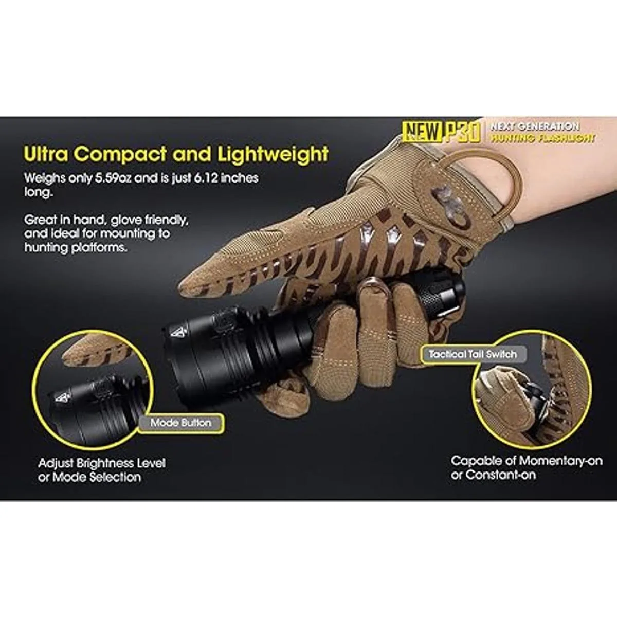 NITECORE Nueva linterna de caza P30 de 1000 lúmenes de 676_4