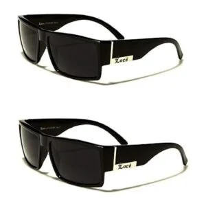 Locs Gafas de sol de gángster negro 2 unidades 55 x_2